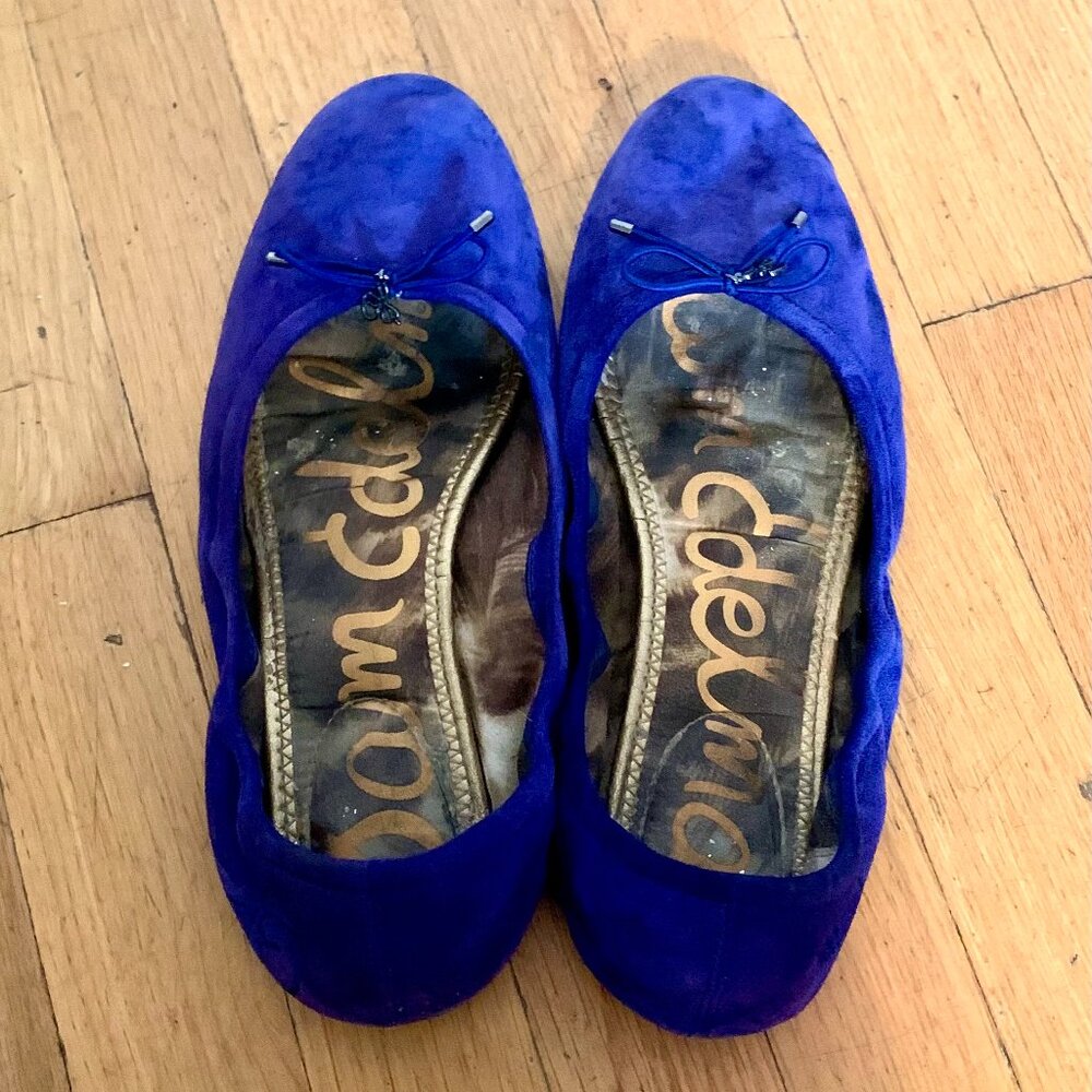Sam Edelman Women's Felicia Ballet Flat, Cobalt Blue Suede size 9